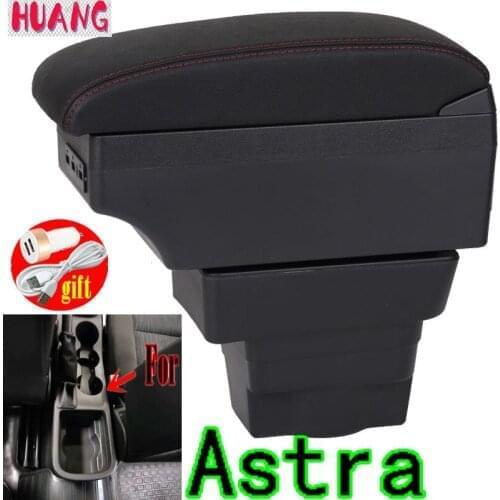 For Opel Astra Armrest Retrofit parts For Opel Astra J Armrest Center Storage box car accessories band USB Easy to install