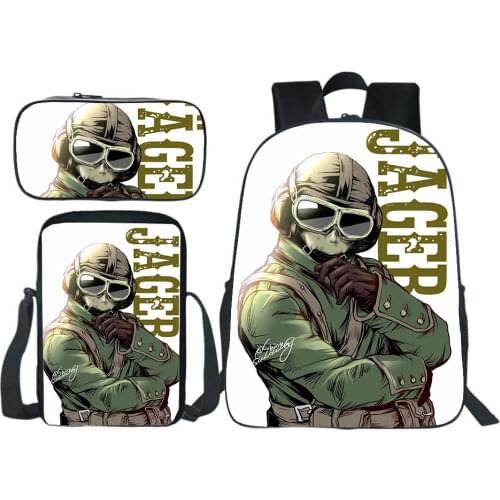 Rainbow Six Siege Backpack Pencil Case Shoulder Bag Game Bookbag Boy Girl Bag Student Back To School Gift Mochila 3pcs Set