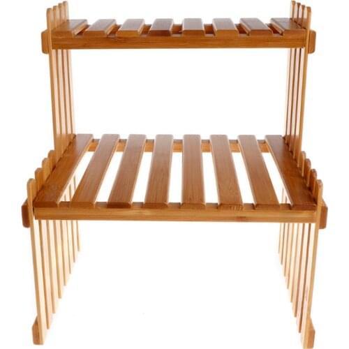 Plant Shelf Flower Display Stand Bamboo Wood Storage Rack Garden Organizer
