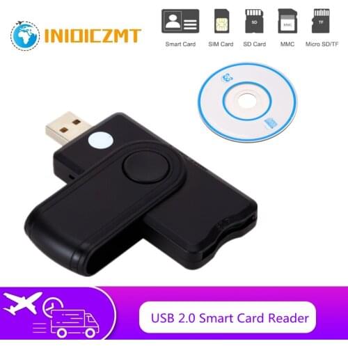 INIOICZMT USB 2.0 Tax Declaration IC Smart Card Reader SD/TF/SIM Card Multi-Function External Card Reader Connector Adapter