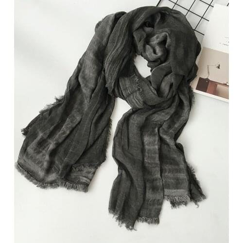 2021 New Japanese Unisex Style Winter Scarf Cotton And Linen Solider Color Long womens Scarves Shawl Fashion Men Scarf