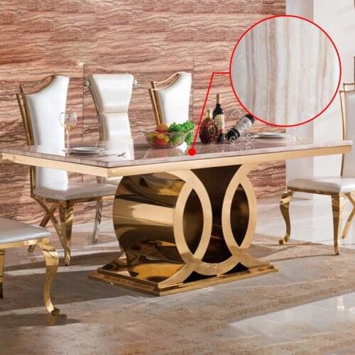 Modern style Dining Table metal Luxury Dining Table rectangle dining set chairs 21055