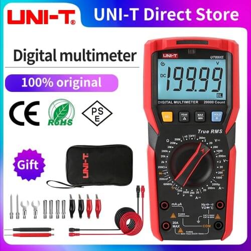 UNI-TUT89XE professional digital multimeter true RMS NCV20A current AC and DC voltage capacitance resistance tester UT89XUT89XD