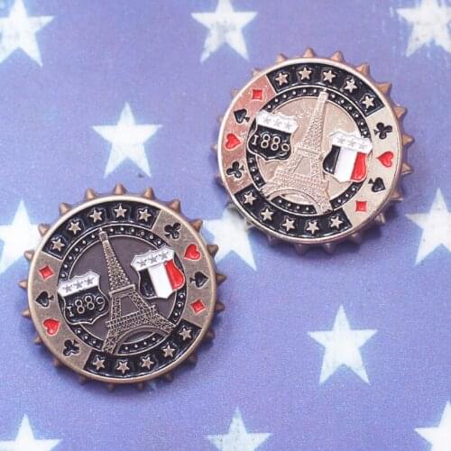 Vintage British Academy Navy Style Pin Brooch Metal Paris Eiffel Tower Beer Bottle Cap Decorative Cork Medal Badge Pin Jewelry