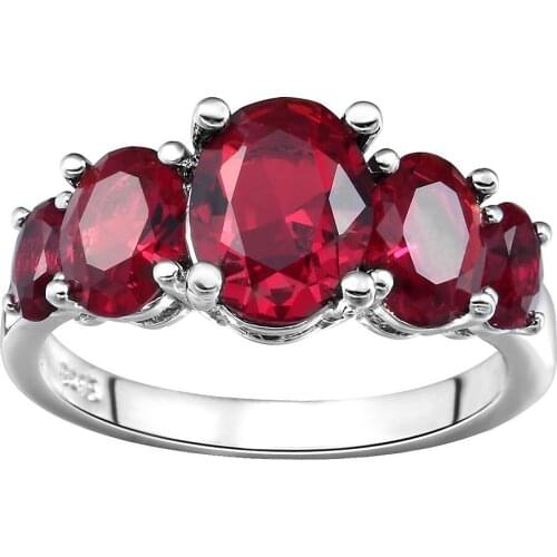 Women Wedding luxury Engagement jewelry hot elegant fashion jewellery Eternity red cz promise rings free Distribution