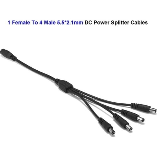 100pcs RGB LED Strip 5.5 x 2.1mm DC 1 To 2 3 4 5 6 Way Power Splitter Cable CCTV Female To Male Jack Connector Extension Wire