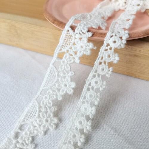 14Yards 2cm Cotton Embroidery Lace Fabric Garment Needlework Sewing Patchwork DIY Handmade Accessories Clothes Decoration 283