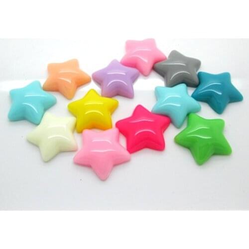 50Pcs Mixed Star Resin Beads Decoration Crafts Flatback Cabochon Scrapbooking Fit Phone Embellishments Diy Accessories