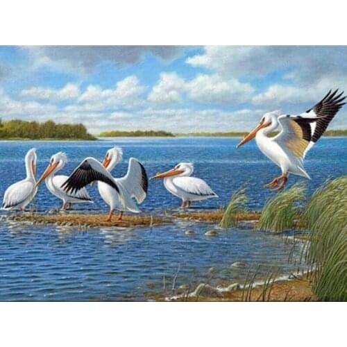 5d Diy Diamond Painting Crystal Animal Crane Needlework Kits For Embroidery Landscape Cross Stitch Mosaic Kit