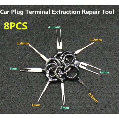 8 pcs Auto Car Plug Circuit Board Wire Harness Terminal Extraction Pick Connector Crimp Pin Back Needle Remove Tool Set