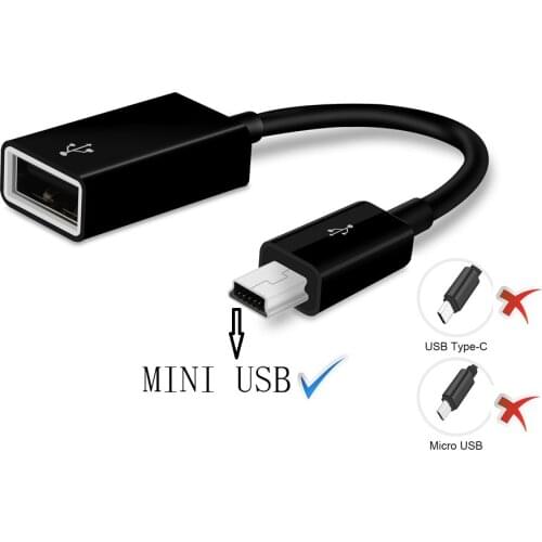 Mini Usb Male To Usb Female Otg Adapter Data Car Cable 2.0 Port 5 Pin For car / MP3 / MP4