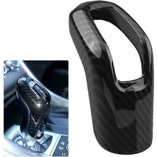 Car Carbon Fiber ABS Gear Shift Head Cover Fit for Land Rover Range Rover Sport 14-17