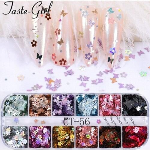 Butterfly Nail Sequins For Craft Sequin Glitters Paillette Nail confetti For DIY Article Decor Filler Mirror color mixed glitter