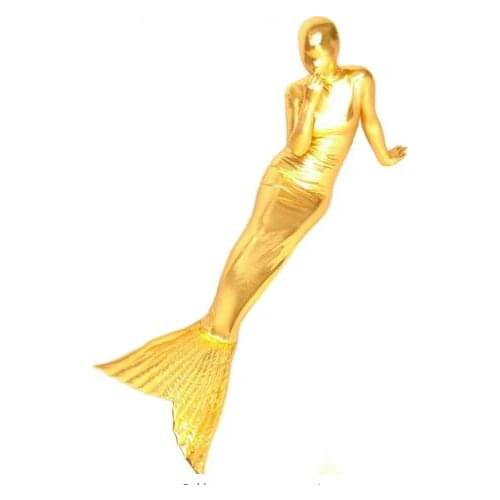 BetterParty Custom Made Shiny Metallic Mermaid Costume Zentai Halloween Full Bodysuit