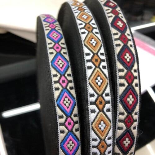 20yards/lot wide about1.4cm Woven Jacquard Ribbon Grosgrain quadrangle design for clothing accessory LS-0182