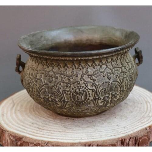China Old Bronze Carved Fengshui Copper Cornucopia