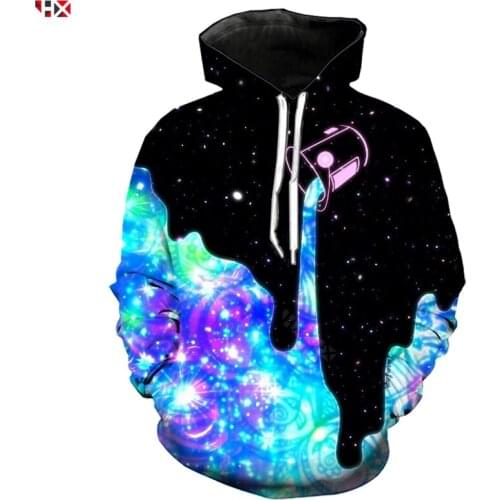 Cosmic Galaxy Paint Bucket Men Women 3D Print Sweatshirt Hip Hop Hoodie Casual Funny Jogging Tops