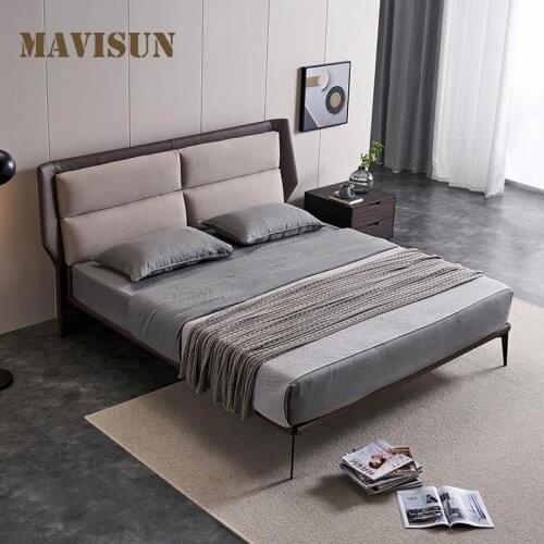 Italian Post-Modern Fabric Bed Soft Master Bedroom Wedding Bed 1.5m 1.8m Nordic Style Household Indoor Furniture Light Luxury