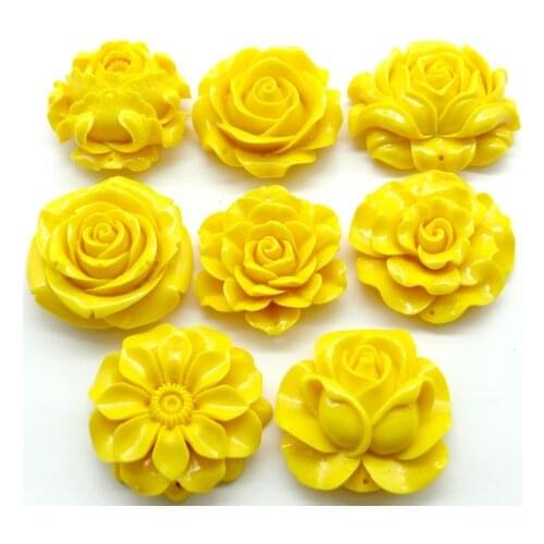 Chinese Organic Cinnabar natural Quartz crystal carve of flower charm Pendant for diy Jewelry making Necklace Accessories6PCS R3