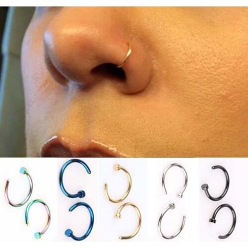 Nose Ring Surgical Steel Fake Nose Rings Hoop Lip Nose Rings Small Thin Piercing