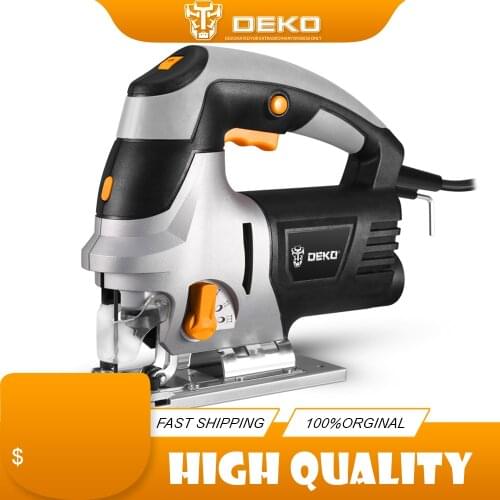 DEKO 800W Jig Saw Laser Guide 6 Variable Speed Electric Saw with 6 Pieces Blades, Metal Ruler, Allen Wrench Jigsaw Power Tools