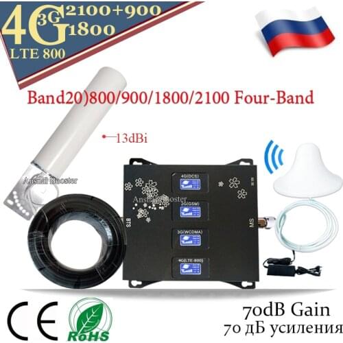 Hot! 4G B20)800 900 1800 2100 Mhz 4G Mobile Signal Amplifier 2G 3G 4G Signal Booster LTE Cellular Repeater GSM DCS WCDMA Set