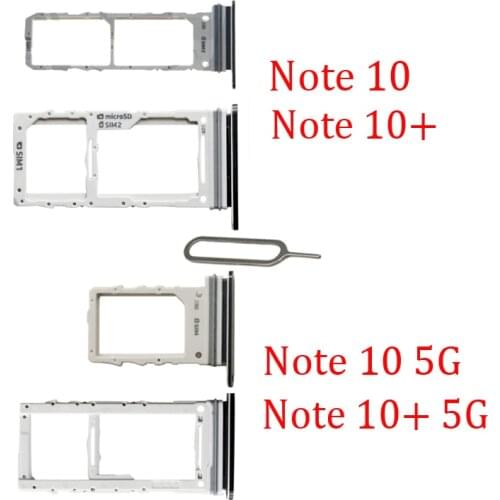 SIM Card Tray Slot For Samsung Note 10 Plus 10+ 5G Phone Original New SIM Chip Micro SD Card Tray Holder For Galaxy Note 10+ 10
