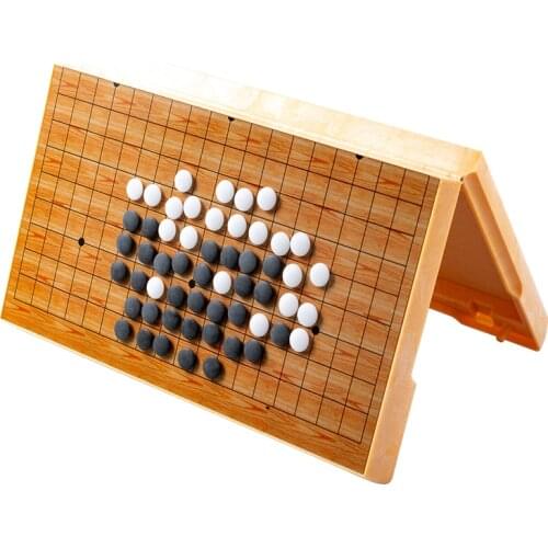 Magnetic Folding Table Go Set Imitation Wood Color Chinese Old Board Game Checkers Backgammon Plastic Child Educational Toy Gift
