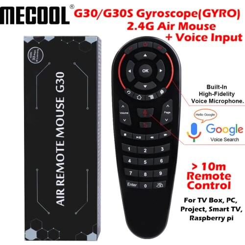 Mecool G30 S 33 keys voice remote control 2.4G Wireless IR learning Gyro Sensing Smart Air mouse remote for Android tv box game