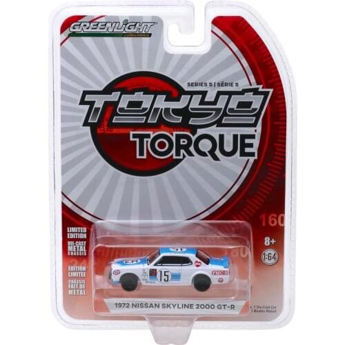 GreenLight 1:64 1972 Nissan Skyline 2000 GT-R Alloy model car Metal toys for childen kids diecast gift