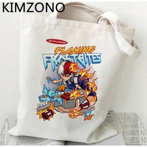 My Hero Academia Shoto Todoroki shopping bag grocery shopping jute bag shopper canvas tote bag net shoping jute sac cabas custom