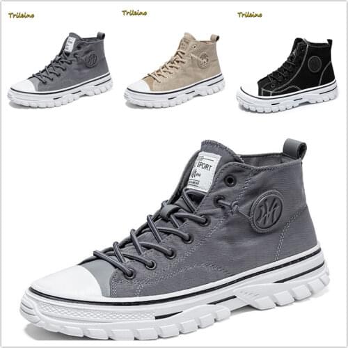 Mens Casual High-top Shoes Fashion Men Tennis White Breathable Sneaker Male Leather Trainers Skateboard Trend Tides Canvas Shoes