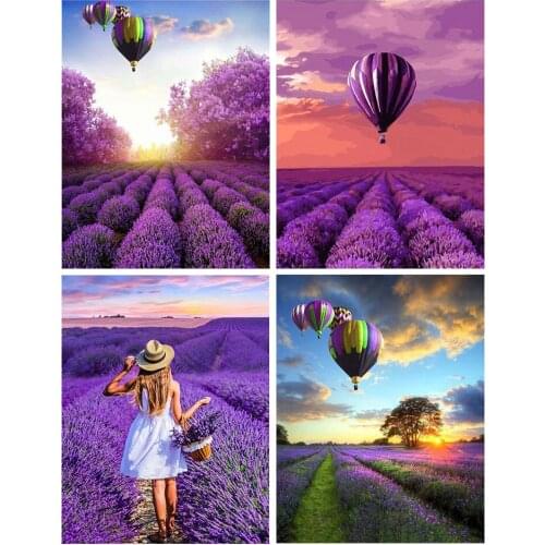 Full Drill 5D DIY Lavender Balloon Diamond Painting Mosaic Rhinestone girl Picture Diamond Embroidery Craft Cross Stitch Decor