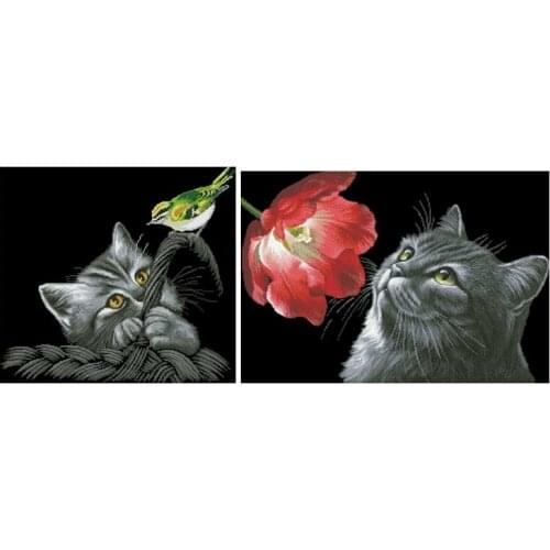 Cat patterns counted 11CT 14CT 18CT Cross Stitch Set DIY Cross-stitch Kits Embroidery Needlework Home Decor
