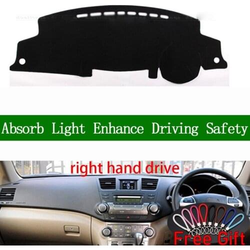 For Toyota Highlander 2009 2010 2011 2012 2013 2014 Right Hand Drive Dashboard Cover Car Stickers Dash Mat Interior Accessories