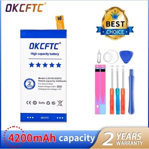 OKCFTC New 4200mAh LIS1561ERPC Mobile Phone Battery for SONY Xperia Z3 mini Battery Compact M55W D5833 SO-02G Battery