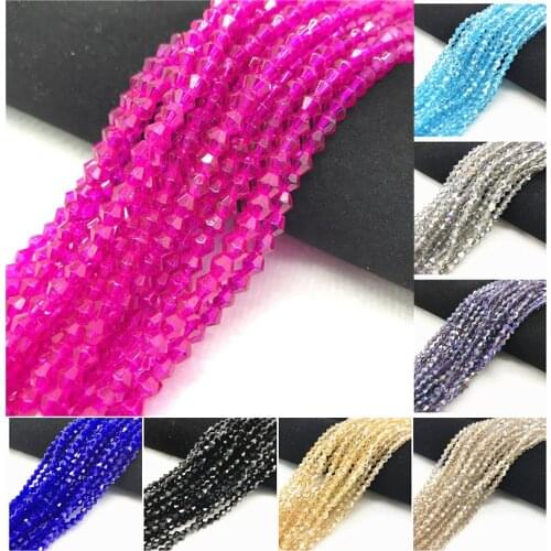 Wholesale 4mm Austrian Bicone Crystal Beads for Jewelry Making Bracelets Diy Accessories Supplies Mix Color Spacer 1piece/100pcs