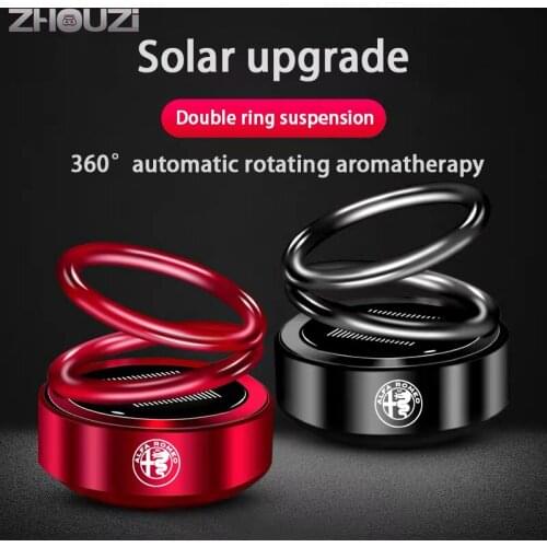 Car Air Freshener Car Aromatherapy Solar Auto Rotation Double Ring Scent Decor For Alfa Romeo Giulia 159 Giulietta Stelvio Mito