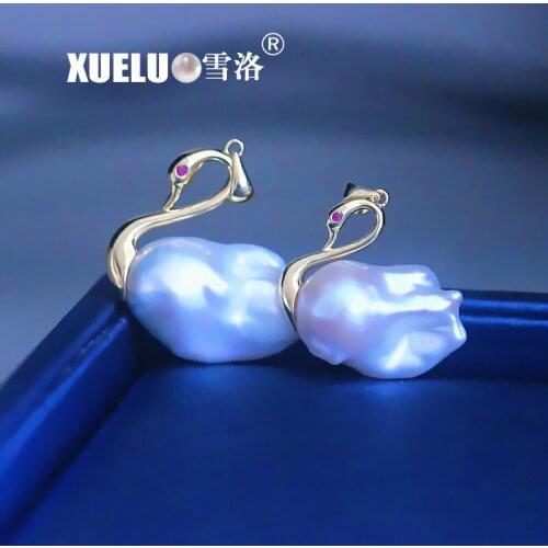 XUELUO 2020 Newest Necklace Design,925 Sterling Fashion Unique Baroque Cultured Fresh Water Pearl Pendant Necklace