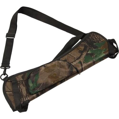 Portable Archery Quiver Arrow Holder Bow Back Side Waist Hanging Buckle Zip Pocket 58*17 cm