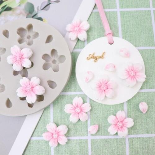 Clear Beautiful Couple Gift Chocolate Mold Cherry Blossom Pattern Kitchen Gadget Silicone Candy Cookies Baking Mould For Bakery