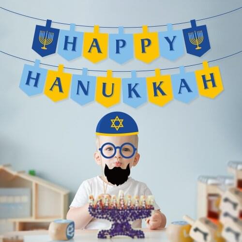 Happy Hanukkah Party Decorations Wall Hanging Banners Chanukah Party Favors Hanukkah Hanging Bunting Party Supplies