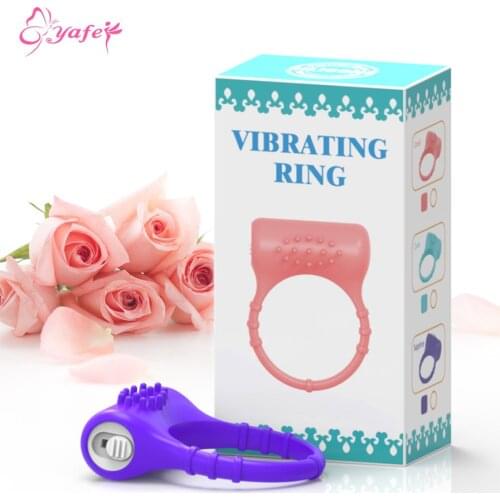 Silicone Vibrator Penis Ring Vagina Clitoris Stimulator Male Delay Ejaculation CockRing Penis Enlargement Sex Toys for Men Adult