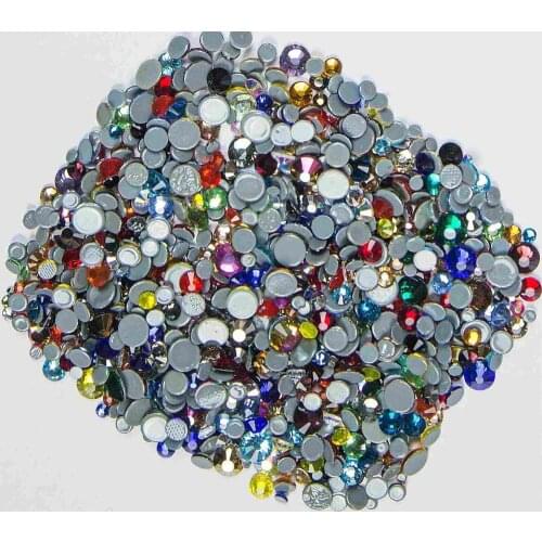 All sizes Mix Colors DMC Iron On Rhinestones/Flat Back Nail art Hot fix Crystal Rhinestones Strass Sewing & Fabric Garment