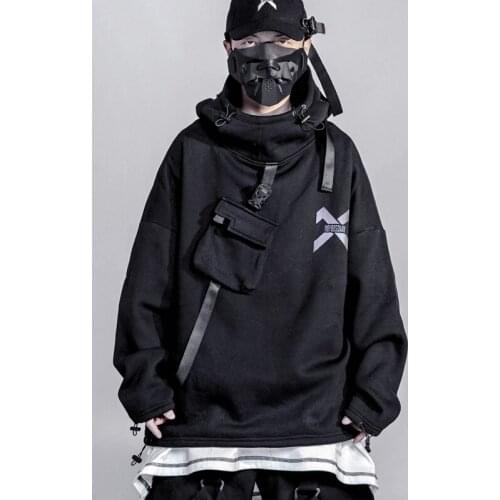 Men Harajuku Streetwear Hoodie Laser Reflection Printed Astronaut Tech Wear Sweatshirt 2021 Hip Hop Couple Loose Hoodies Jackets