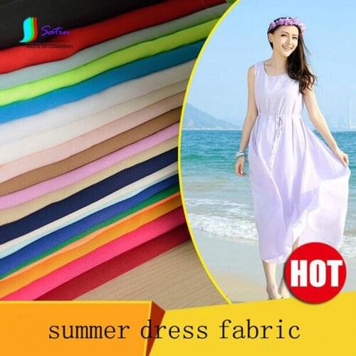 Solid Color Summer Dress Fabric,Single Layer Thickening Chiffon Fabric S0669H