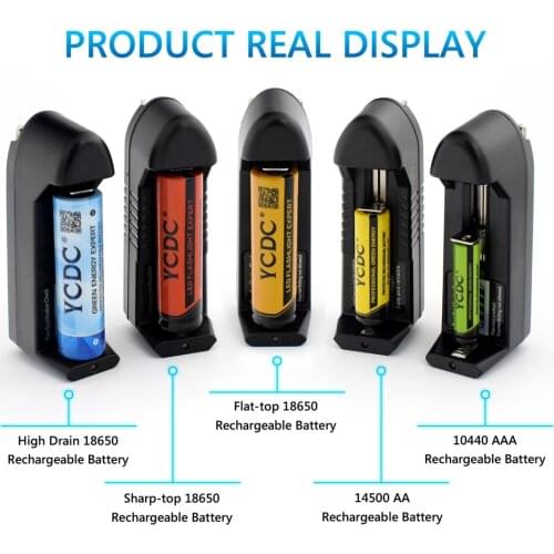 YCDC Universal Battery Charger For 18650 Rechargeable Batteries 18650 16340 14500 AAA 10440 AA 1.2V - 3.7V Batteries HOT Sale