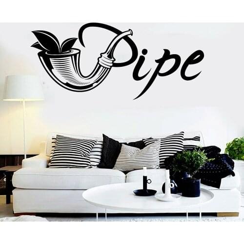 Tobacco Shop Logo Poster Vinyl Wall Decal Pipe Smoking Smoke Wall Art Stickers Home Decorations Living Room A497
