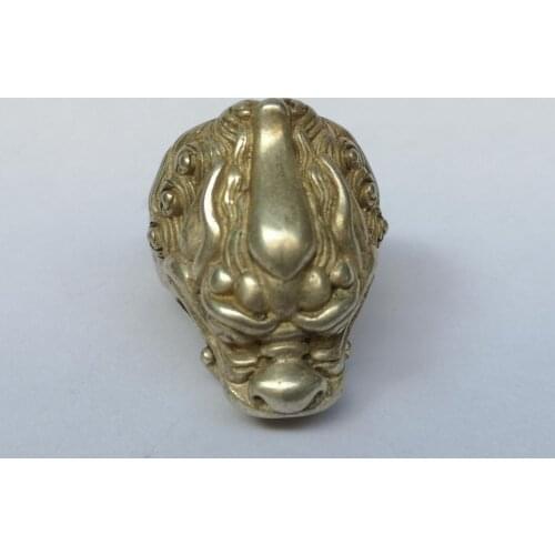 YIZHU CULTUER ART Collection Old China Tibet Silver Handmade Force Dragon Rings Selfdom Decoration Gift