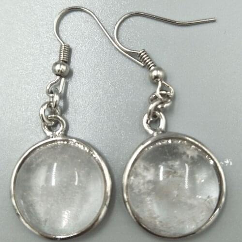 Free Shipping Women Fashion Jewelry 18mm White Crystal Round Beads Dangle Earrings C5311
